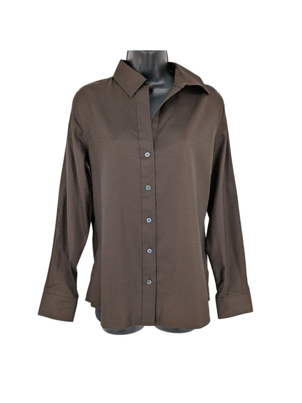 Vtg Banana Republic Brown Button Up Top Geometric Minimalist Y2K Academia Medium